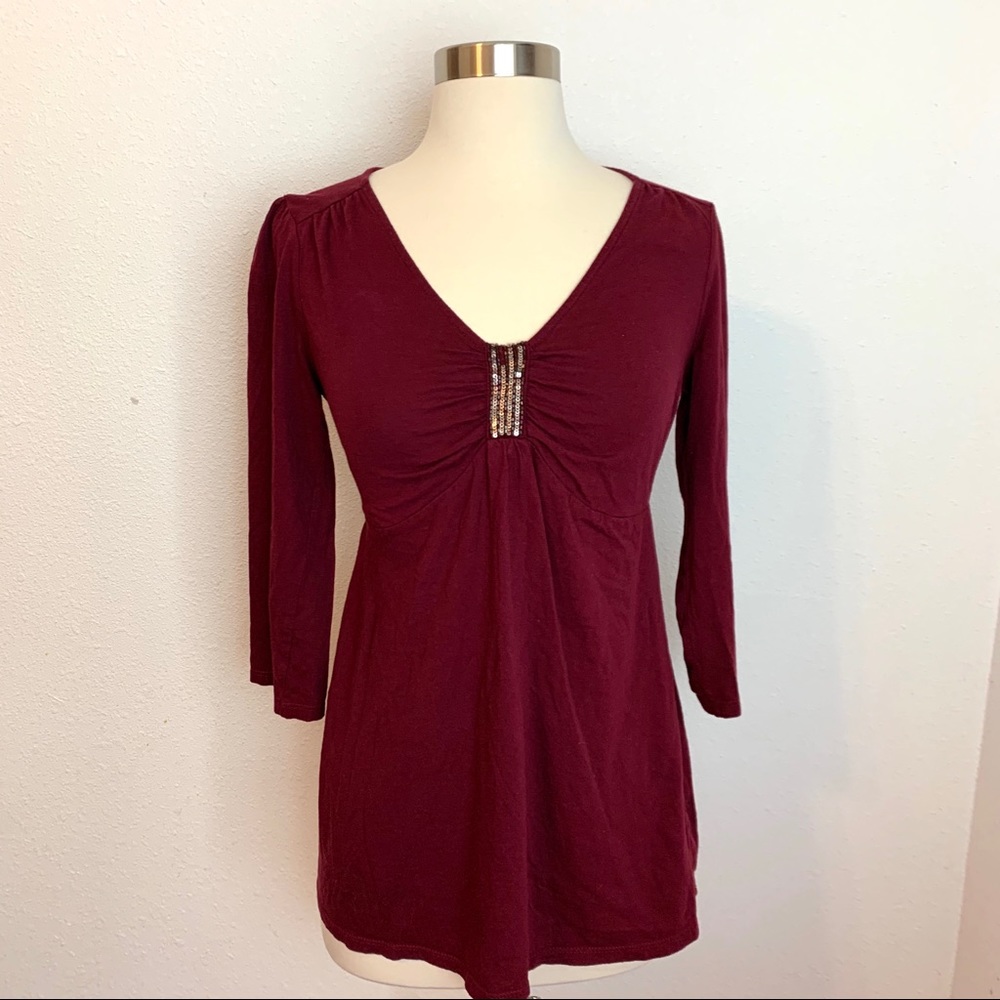 Oh Baby by Motherhood Maroom Top Size Small